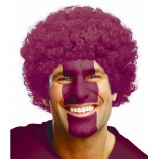 State of Origin Party Supplies - Curly Wig Burgundy