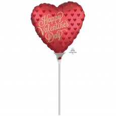 Happy Valentine's Day Satin Infused Sangria Heart Shaped Balloon 22cm