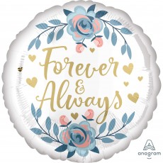 Forever & Always Roses Round Foil Balloon 45cm