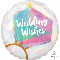Wedding Wishes Wedding Ring Foil Balloon 45cm