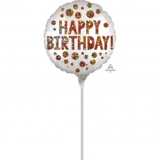 Happy Birthday Satin Infused Sequins Foil Balloon