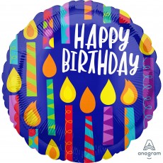 Happy Birthday Standard HX Candles Foil Balloon