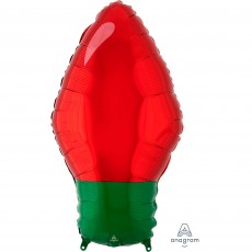 Christmas Party Decorations - Shaped Balloon Red Christmas Light Bulb