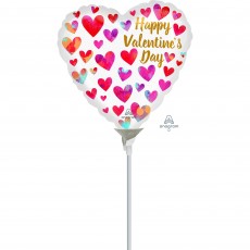 Valentine's Day Party Decorations - Shaped Balloon Painterly Hearts 10cm