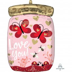 Love You! Bugs & Butterflies Jar Shaped Balloon 30cm x 43cm
