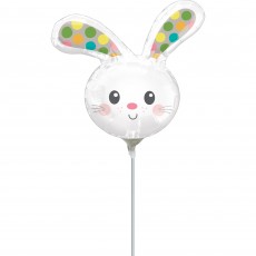 Easter Spotted Bunny Head Mini Shaped Balloon