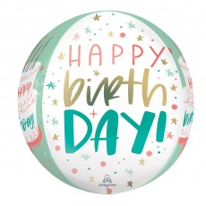 Happy Birthday Party Decorations - Orbz XL Shaped Balloon Cake