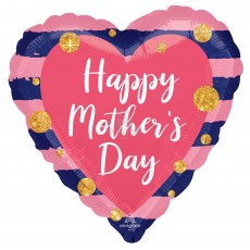 Mother's Day Navy & Pink  Shaped Balloon