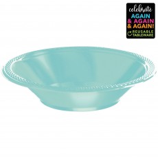 Robin's Egg Blue Premium Reusable Plastic Bowls 355ml 20 pk