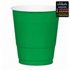 Festive Green Premium Reusable Plastic Cups 355ml 20 pk