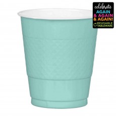 Robin's Egg Blue Reusable Plastic Cups 355ml 20 pk