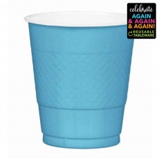 Caribbean Blue Premium Reusable Plastic Cups 355ml 20 pk