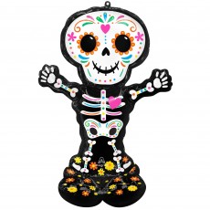 Halloween Day of the Dead AirLoonz Standing Skeleton Shaped Balloon 88cm x 132cm
