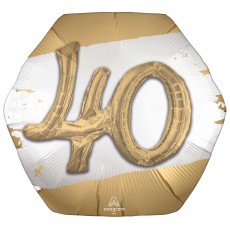 40th Birthday Golden Age Shaped Balloon