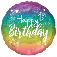 Happy Birthday Sparkle Standard Foil Balloon