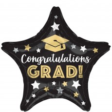 Congratulations Grad! Star Shaped Balloon 45cm