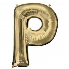 White Gold Letter P Shaped Balloon 76cm x 86cm
