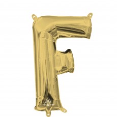 Letter F White Gold  Shaped Balloon