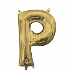 Letter P White Gold Shaped Balloon 40cm