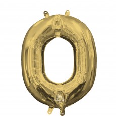 Letter O White Gold Shaped Balloon 40cm