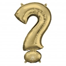 Question Mark Symbol White Gold  Shaped Balloon