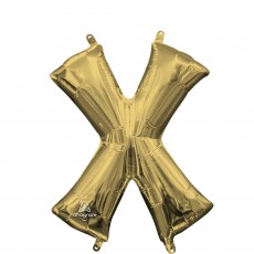 Letter X White Gold  Shaped Balloon