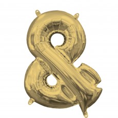 Ampersand Symbol White Gold  Shaped Balloon