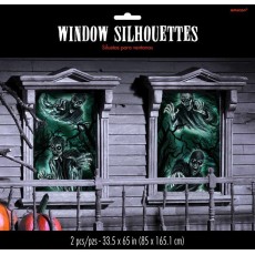 Halloween Party Supplies - Cemetery Silhouettes Window