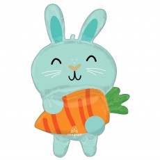 Easter Minty Bunny & Carrot Shaped Balloon 55cm x 86cm