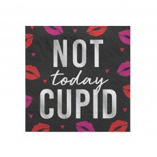 Not Today Cupid Anti Valentine's Day Beverage Napkins 16 pk