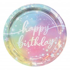 Iridescent Party Supplies - Lunch Plates Luminous