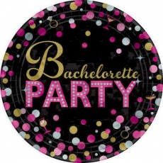 Bachelorette Party Round Lunch Plates 17cm 8 pk