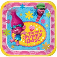 Trolls Have a Poppy Day! Square Lunch Plates 18cm 8 pk