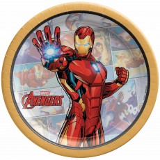 Avengers Iron Man Marvel Powers Unite Round Lunch Plates 17cm 8 pk