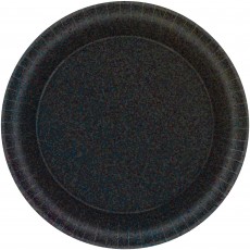 Black Prismatic Round Lunch Plates 17cm 8 pk