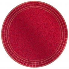 Apple Red Prismatic Round Lunch Plates 17cm 8 pk