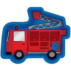 First Responders Fire Truck Shaped Lunch Plates 18cm x 22cm 8 pk