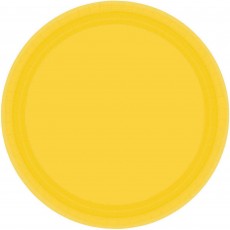 Sunshine Yellow Round Dinner Plates 23cm 8 pk