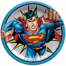 Justice League Superman Heroes Unite Round Dinner Plates 23cm 8 pk