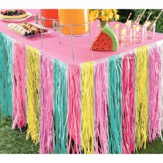 Hawaiian Luau Party Supplies - Table Skirt Just Chillin Grass Look