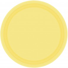 Sunshine Yellow Round Lunch Plates 17cm 20 pk