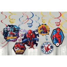 Spider-Man Spider-Man Webbed Wonder Swirl Hanging Decorations 12 pk