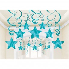 Hollywood Shooting Star Swirl Hanging Decorations 30 pk