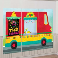 Mexican Fiesta Taco Truck Scene Setters 3 x 82cm x 1.65m 3 pk