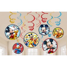 Mickey Mouse On The Go Swirl Hanging Decorations 12 pk