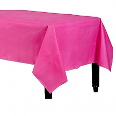 Bright Pink Rectangular Plastic Table Cover 1.37m x 2.74m