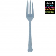 Silver Party Supplies - Forks Premium Reusable Extra Heavy Weight