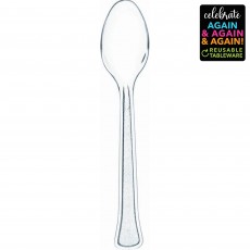 Clear Party Supplies - Spoons Premium Reusable Extra Heavy Weight