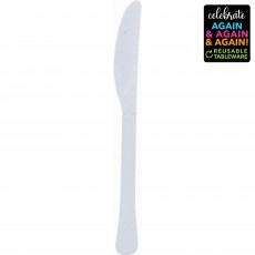 White Party Supplies - Knives Premium Reusable Extra Heavy Weight Frosty White