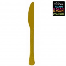 Gold Party Supplies - Knives Premium Reusable Extra Heavy Weight